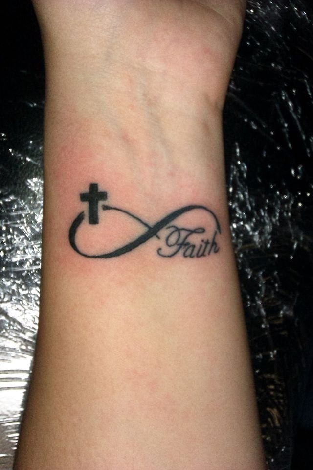 faith tattoo with cross for male
